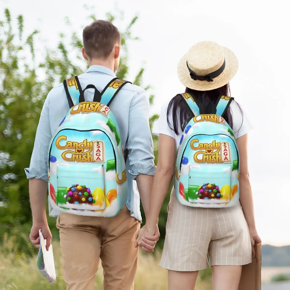 Candy Crush Saga Backpack Student BookBag Kids School Bag Computer Shoulder Bags for Boys Girls