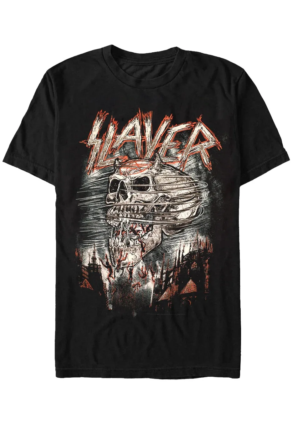 

Slayer Demon Storm Периферийный узор с принтом Летние элитные брендовые хлопковые мужские и женские футболки с короткими рукавами