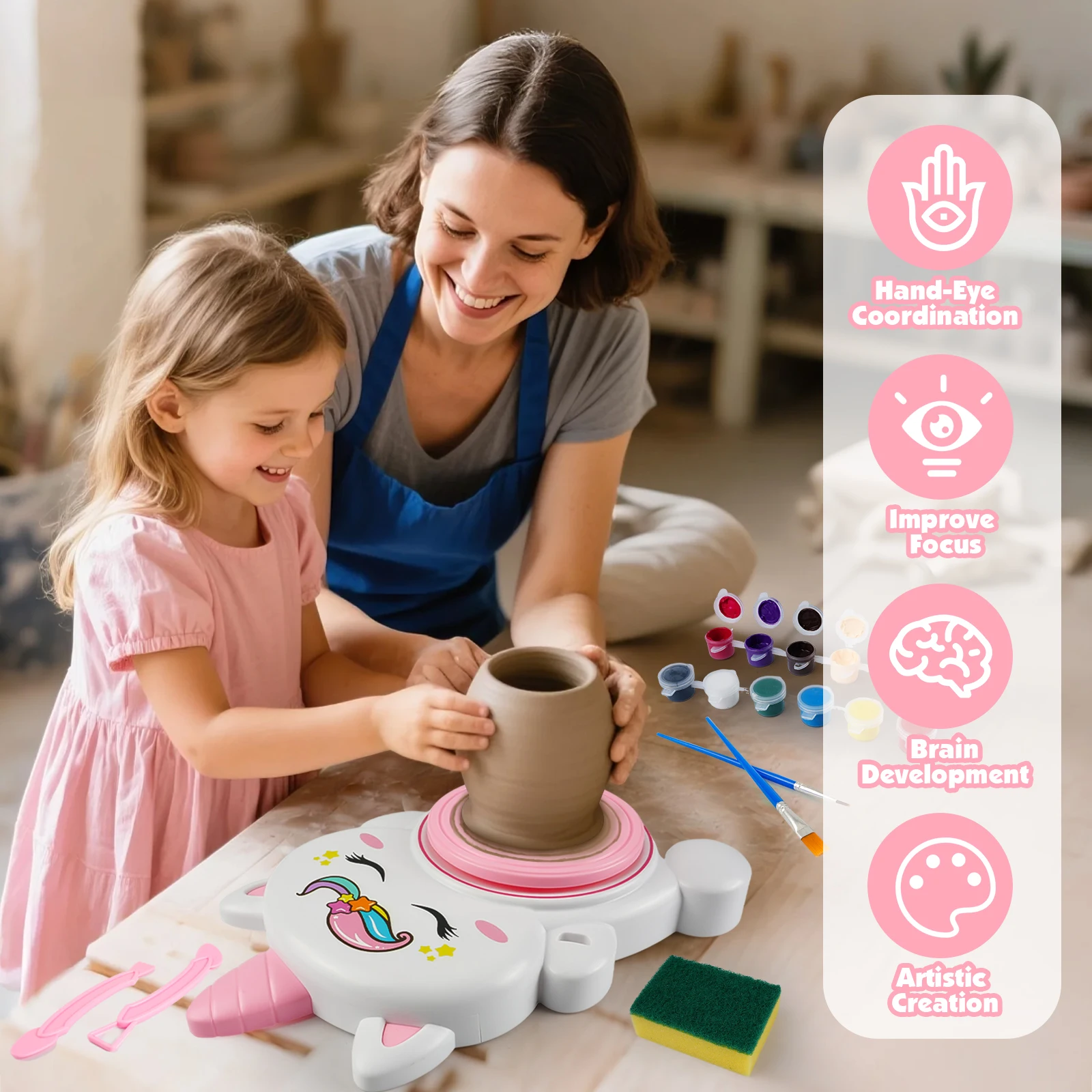 Artes e ofícios completos de cerâmica para crianças de 8 a 12 anos, kit de estúdio de cerâmica, brinquedos de presentes de aniversário de Natal para meninos e meninas