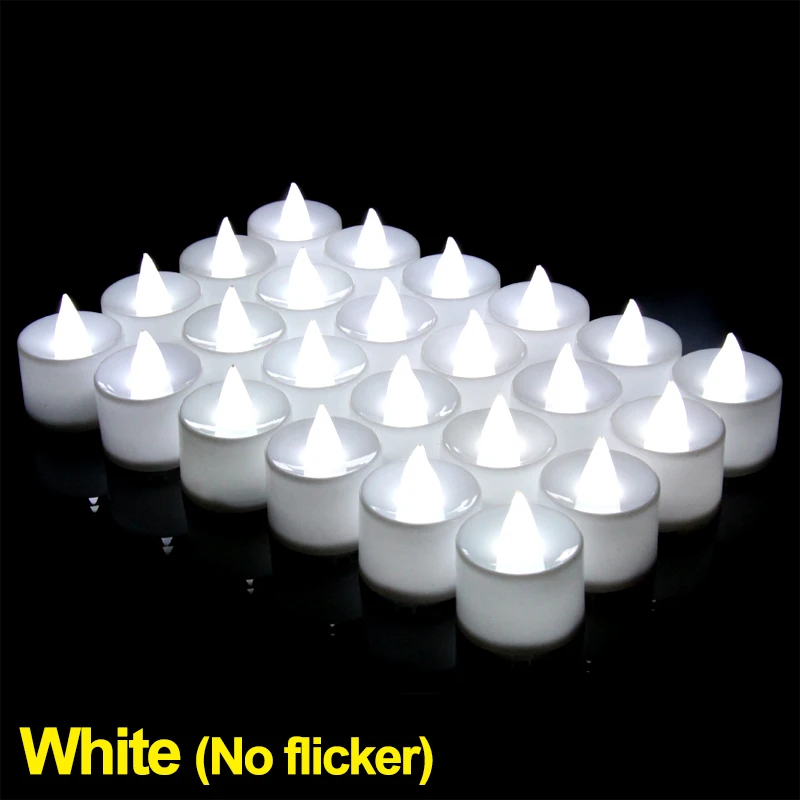 1/12 Battery Powered LED Fireless Candle Hours Fake LED Electric Candle Tea Light Decorative Candles Candlestick Warmer Lamp