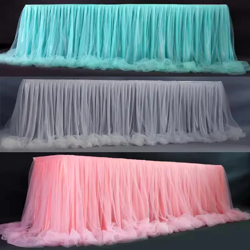 

Table Skirts White Tulle Tutu Table Skirts for Rectangle Table Wedding Tablecloth Tulle Table Skirt for Birthday Party Decor