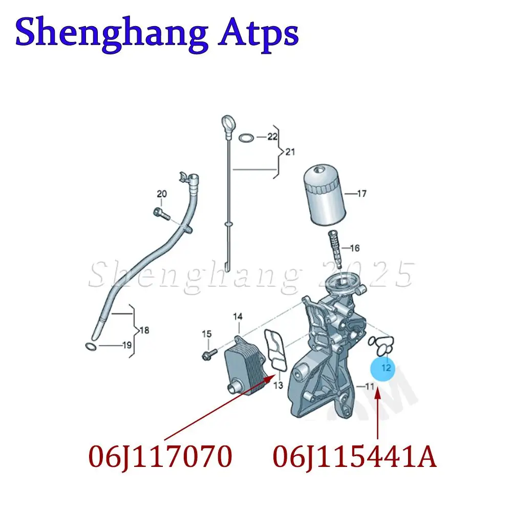 Oil Cooler Gasket For VW Amarok Beetle Golf EOS Passat CC Scirocco Sharan Tiguan 06J117070C 06J 117 070 06J115441A 06J 115 441 A