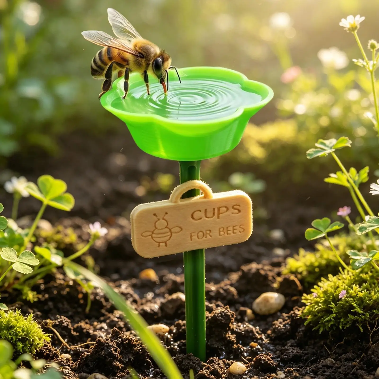 Bee Watering Station For Garden Weatherproof Flower With Ground Stake Bee Drinking Station Bird Water Feeder For Hummingbird