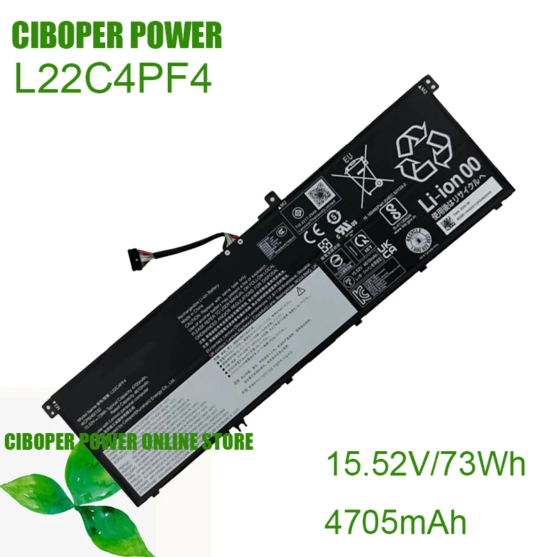

CP Laptop Battery L22C4PF4 L22D4PF4 L22L4PF4 L22M4PF4 15.52V/73Wh/4705mAh For YOGA PRO 7 14IRH8 14ARP8 Series