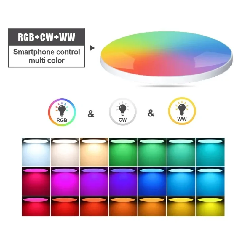 

Tuya Smart Zigbee 3.0 Ceiling Light Wifi RGB Remote Control Alexa Google Voice APP Dimmable Bedroom Room Decor LED Ceiling Lamp