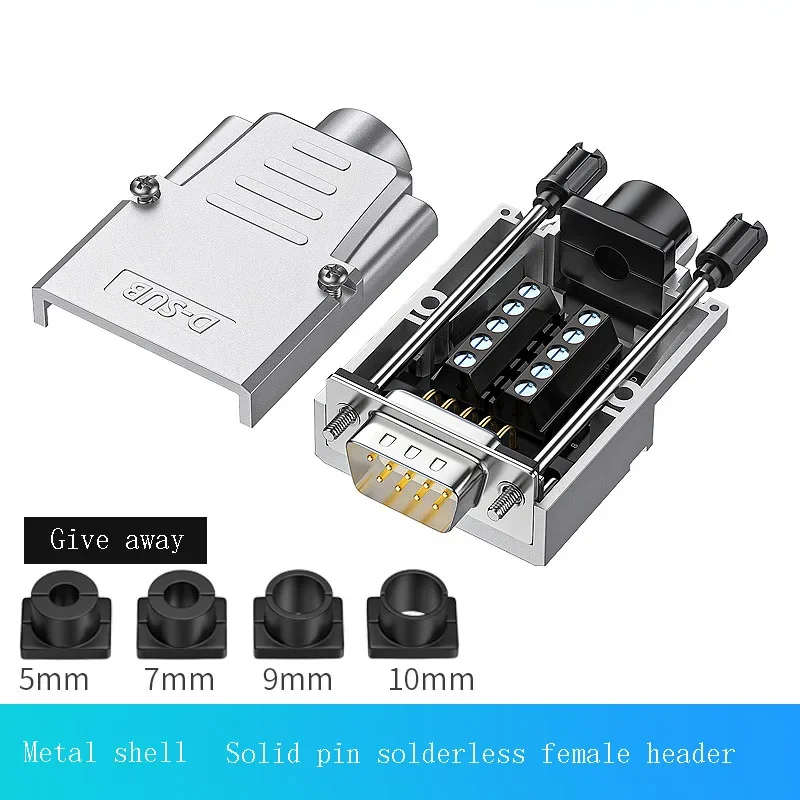 Metal Shell DB9 Breakout Connector Welding Free Joint DB9 Pin Serial Port Head Male Female 9Pin RS232 Serial COM Port 485 Plug