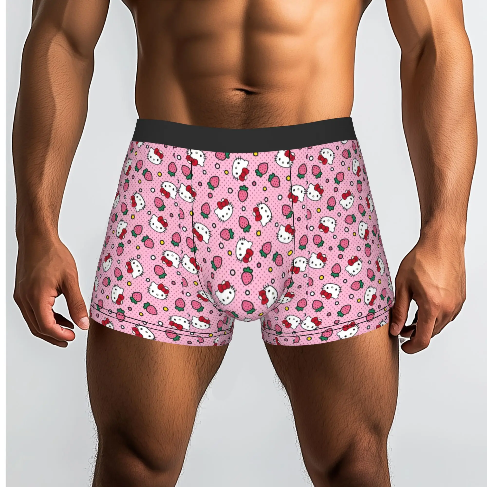 Customized  Cat-Cartoon Boxer Shorts For Men 3D Printed Anime Cartoon Underwear Panties Briefs Breathable Underpants