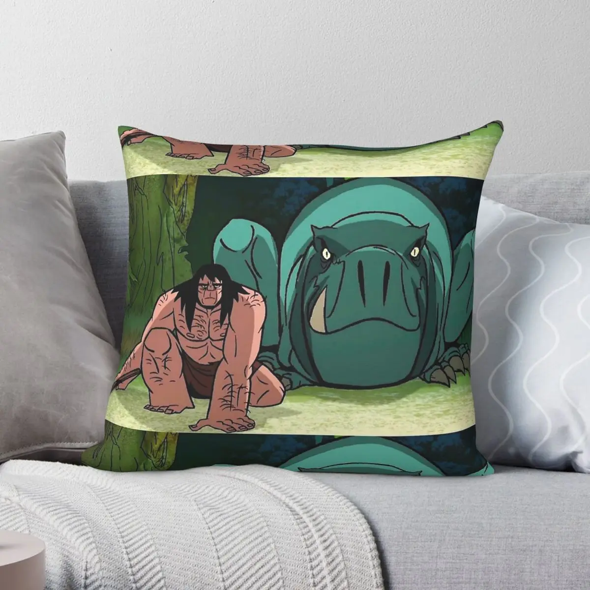Primal Spear & Fang Square Pillowcase Polyester Linen Velvet Printed Zip Decor Car Cushion Cover Wholesale 45x45