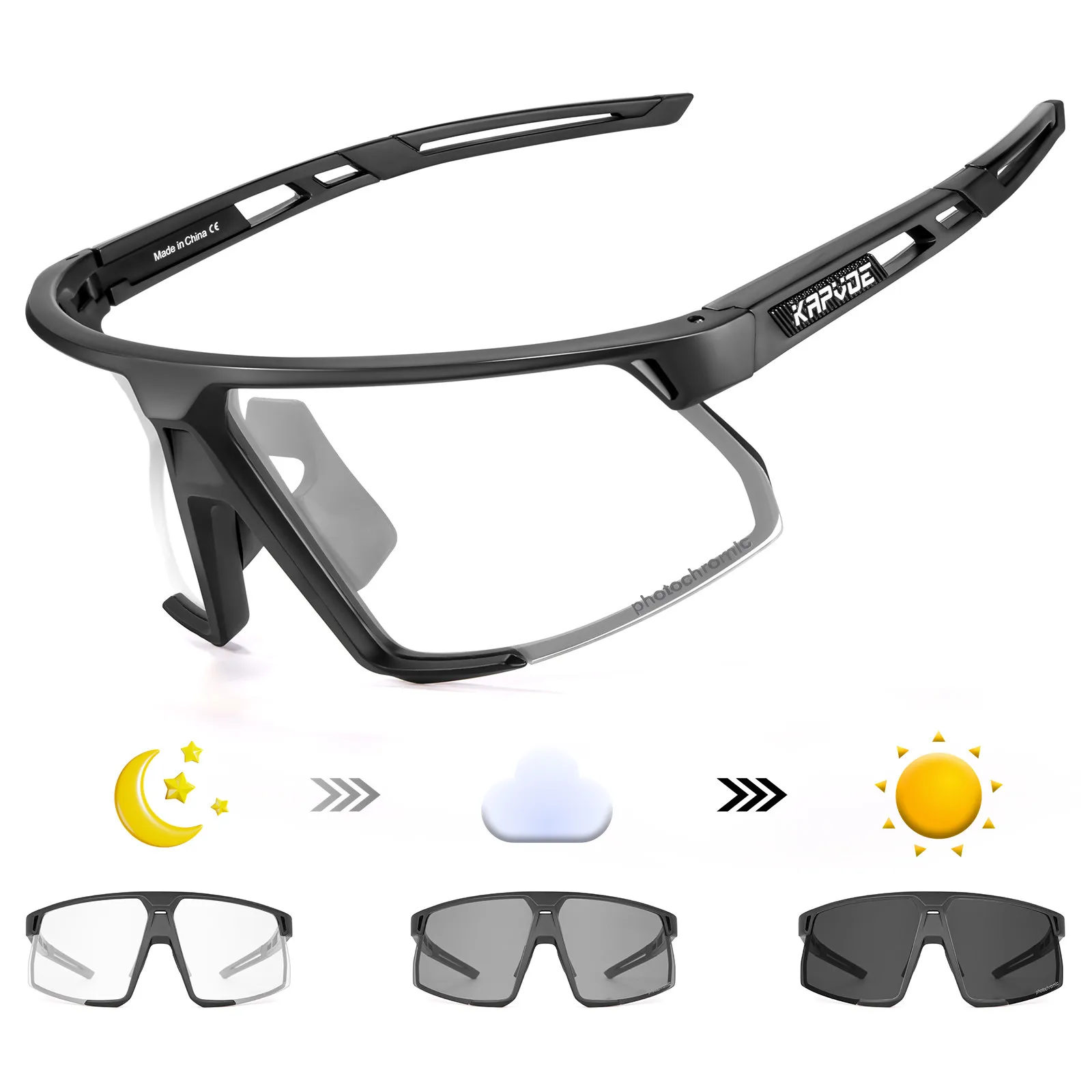 

Kapvoe-Photochromic Cycling Sunglasses UV400 Bicycle MTB Goggles Road Bike Sunglasses Outdoor Glasses Sports Eyewear Equipment