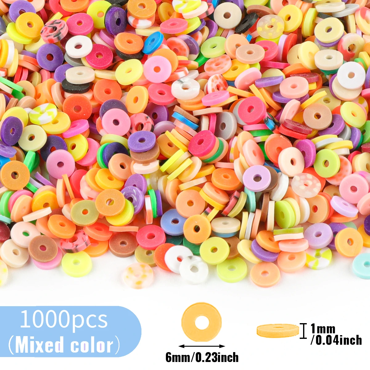 Arcilla polimérica de colores mezclados, suministros para manualidades DIY, 1000 piezas, disfruta de la diversión de hacer tu propia pulsera