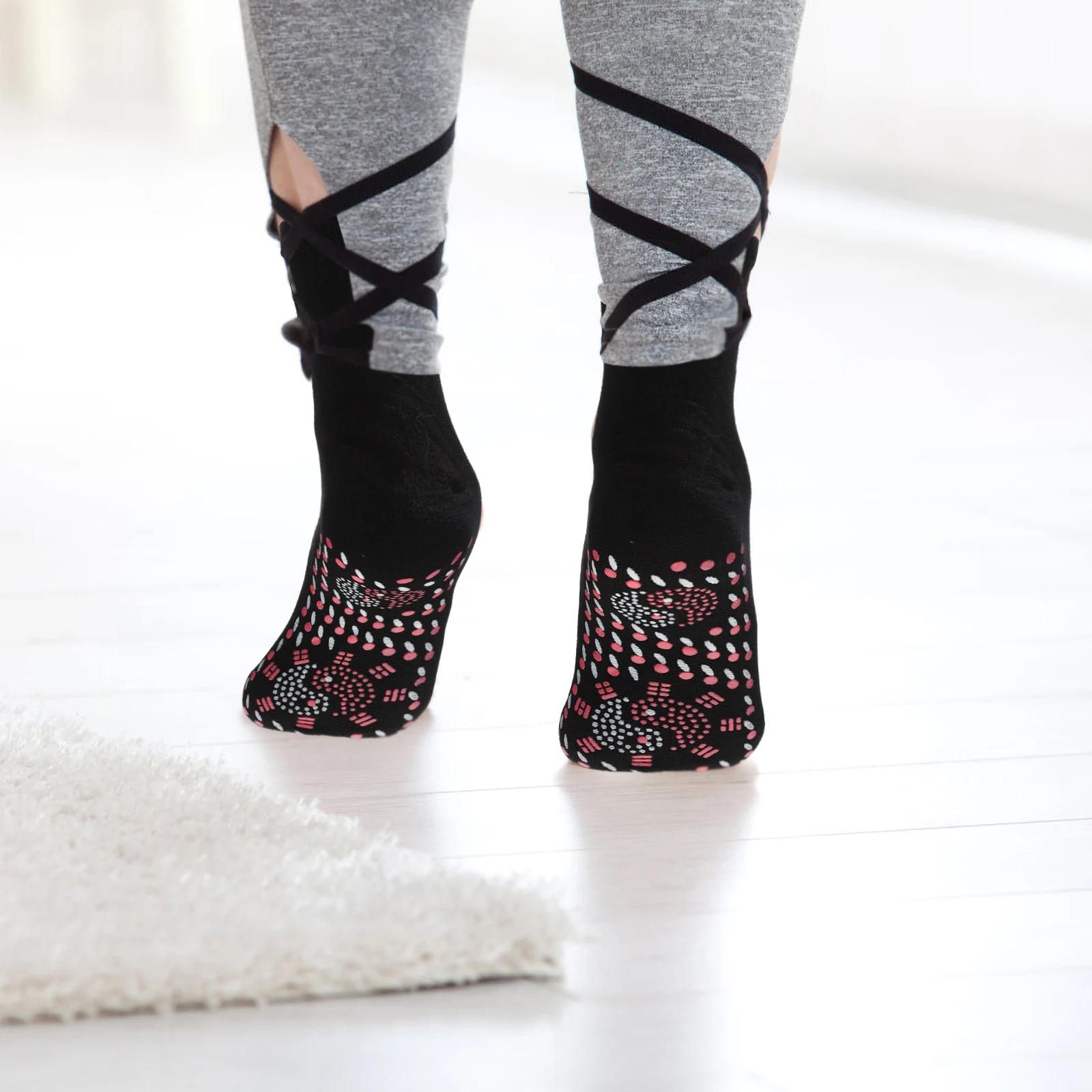 

4pcs 4 Pairs Thermal Winter Socks Warm Breathable Cotton Foot Warmer Socks For Women Men Massage Sole Heated Soft Anti-Freezing