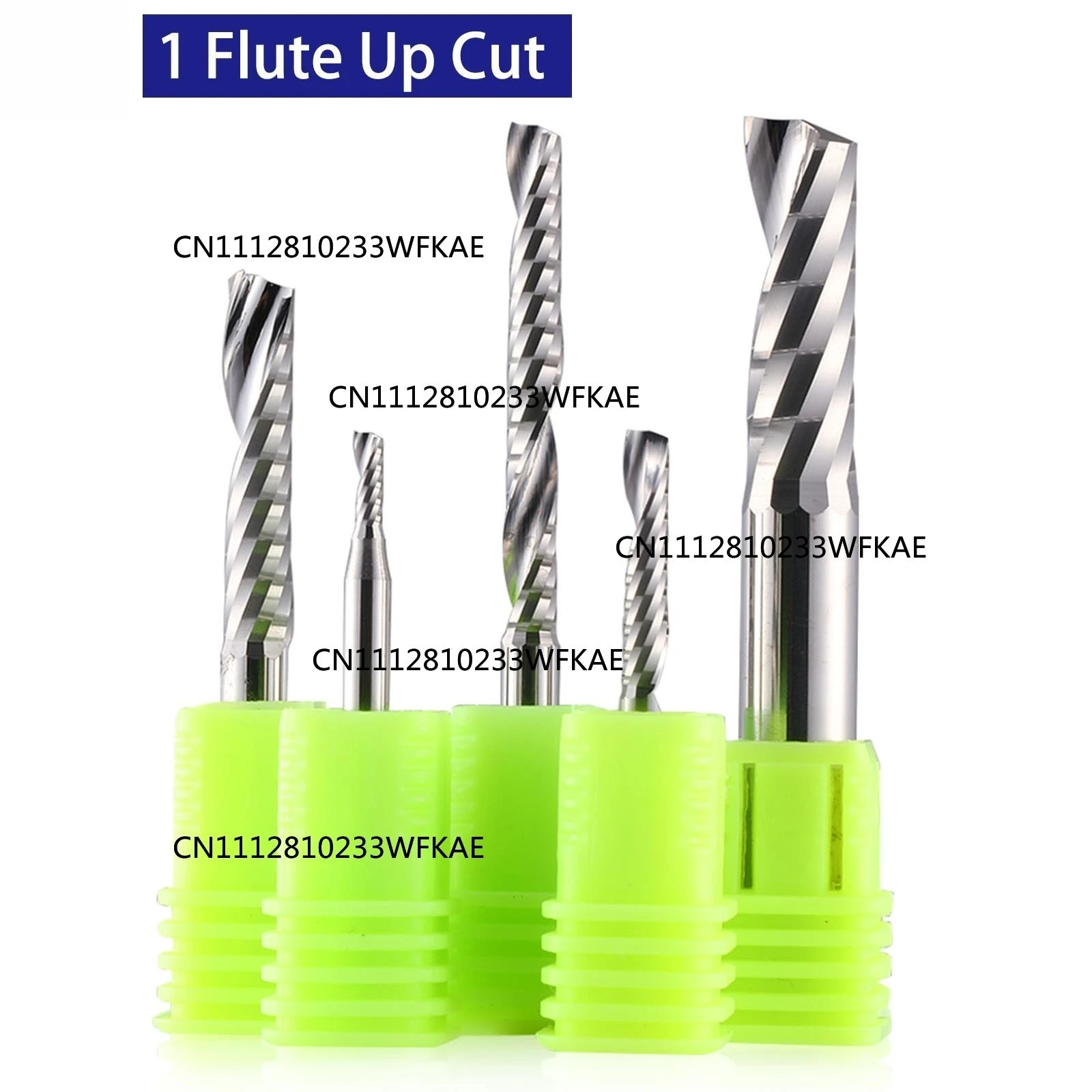 10Pcs Single Flute Spiral Milling Cutter 3.175mm 4mm 5mm 6mm 8mm 10mm 12mm CNC End Mill Router Bit for Acrylic Wood Up Cut
