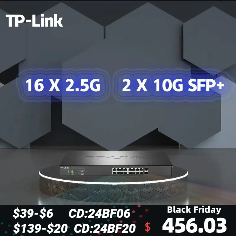 TP-Link TL-SH1218 16 Port 2.5Gbps RJ45 2500M Switch  UPLink 10G SFP+ LAN Core Switch  Internet NAS Ethernet Splitter HUB