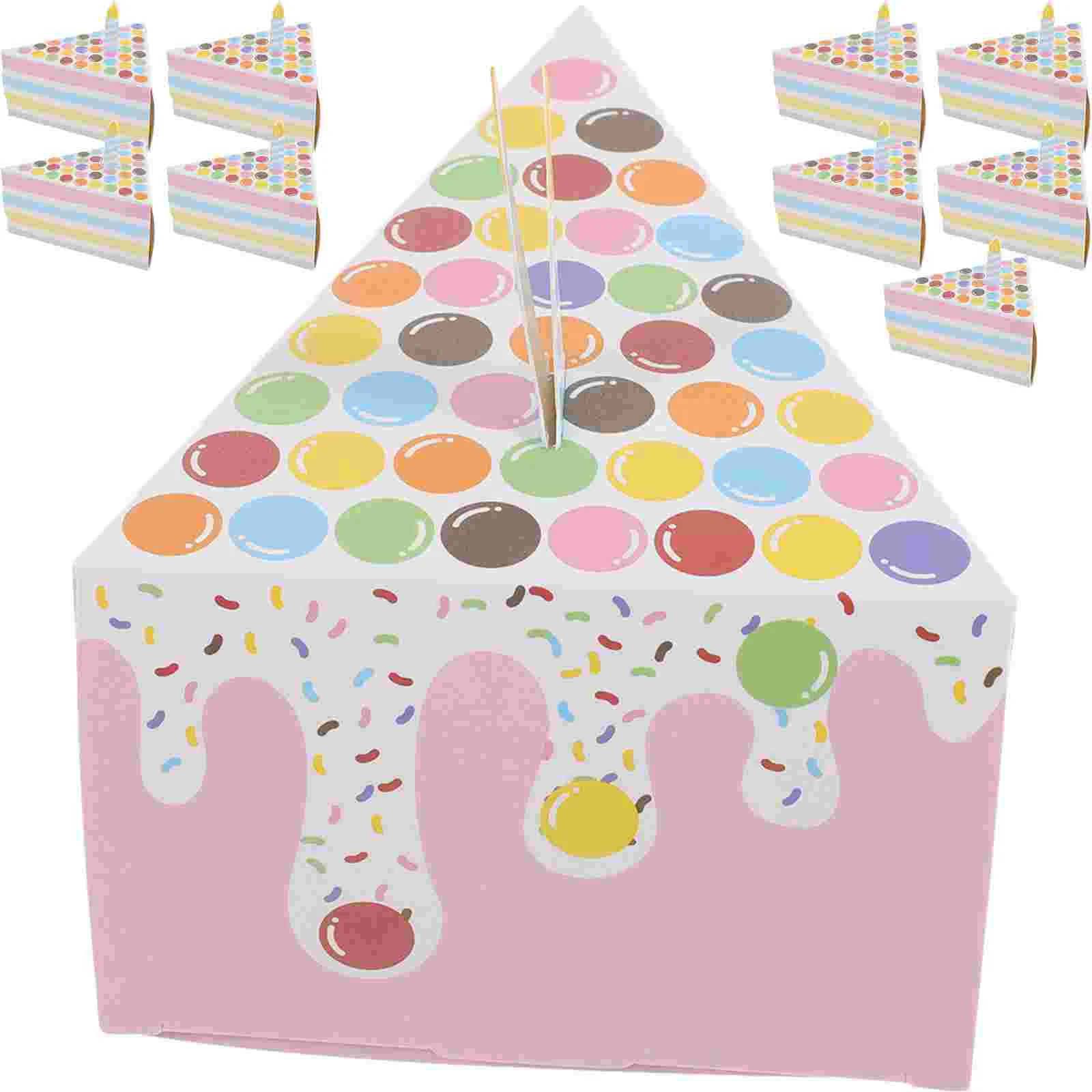 10 Pcs Triangular Cake Shape Birthday Party Creative Gift Box Christmas Chocolate Candy Boxes For Goodie Sandwich