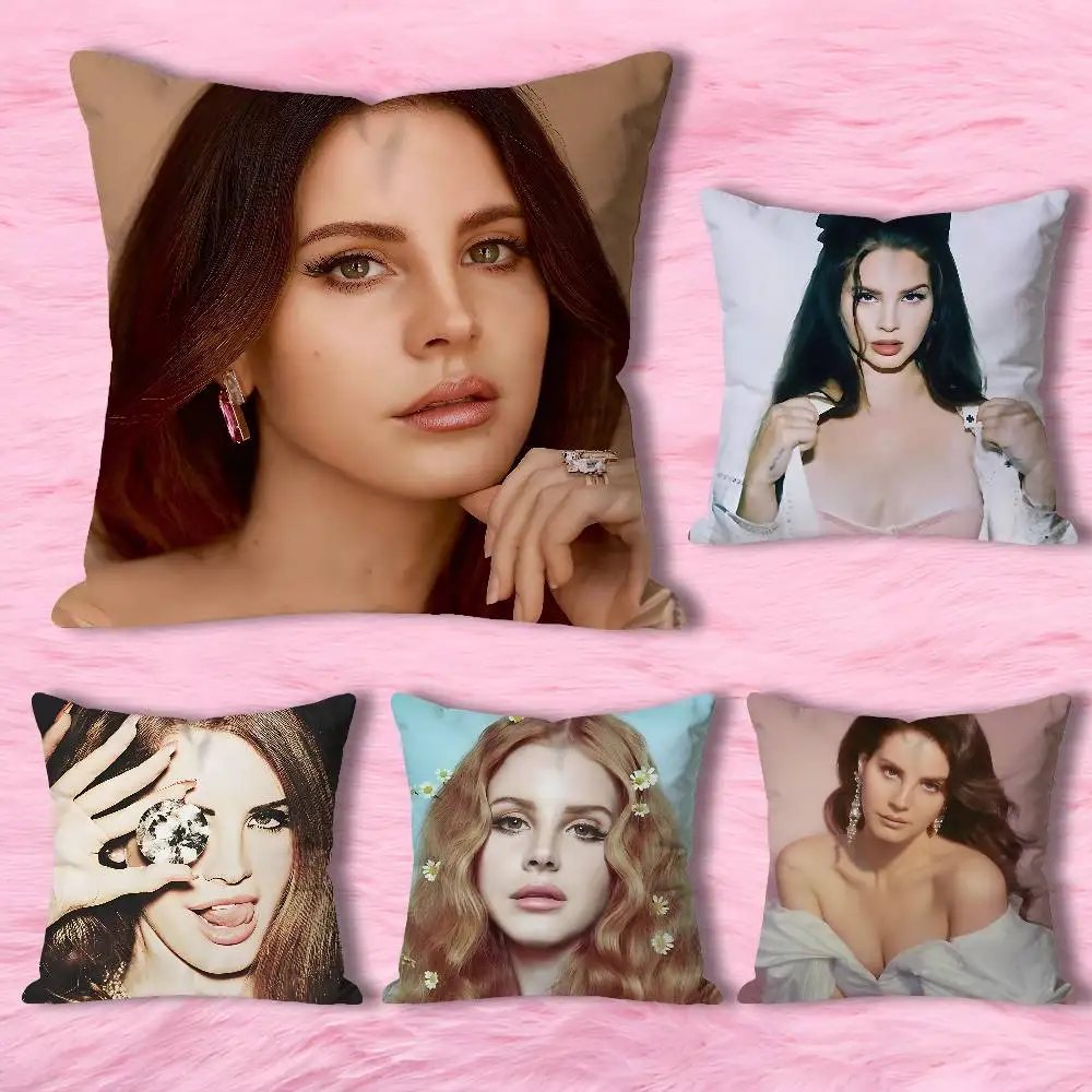 

L-Lana Del Singer R-Rey Pillow Cases for Bedroom Living Room Sofa Home Decor Polyester Cushion Cover with Zipper