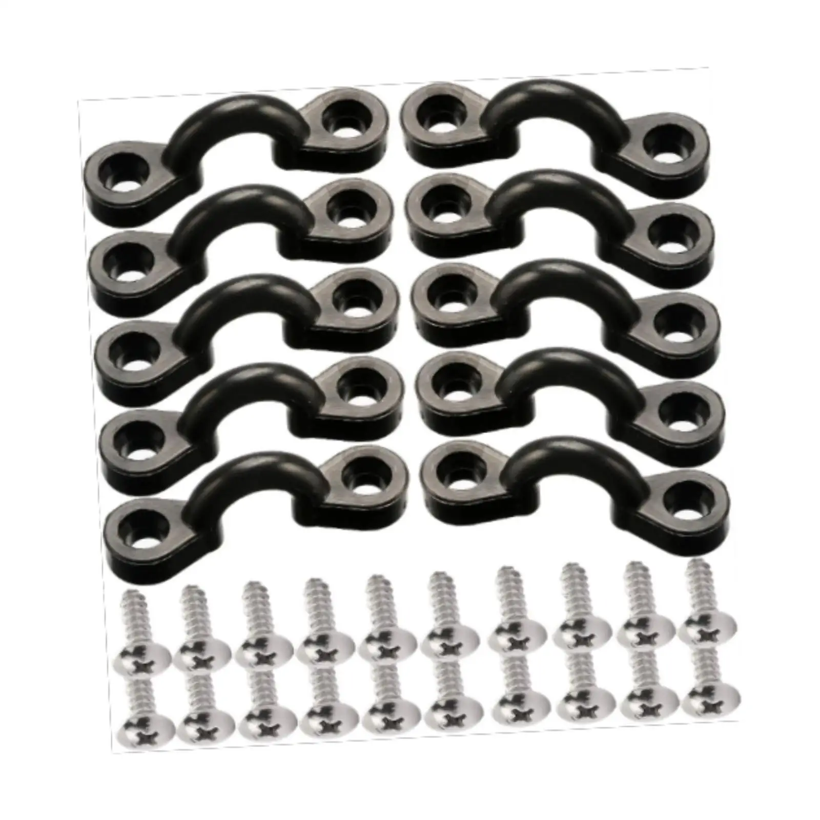 مجموعة أدوات تزوير القارب من النايلون الأسود مع براغي من الفولاذ المقاوم للصدأ لملحقات التجديف