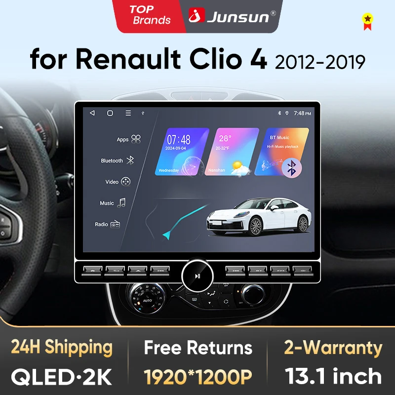Image of Junsun 13,1″ QLED Wireless CarPlay Android Auto Autoradio für Renault Clio 4 ZOE 2012-2019 Intelligente Systeme DSP SWC RDS GPS