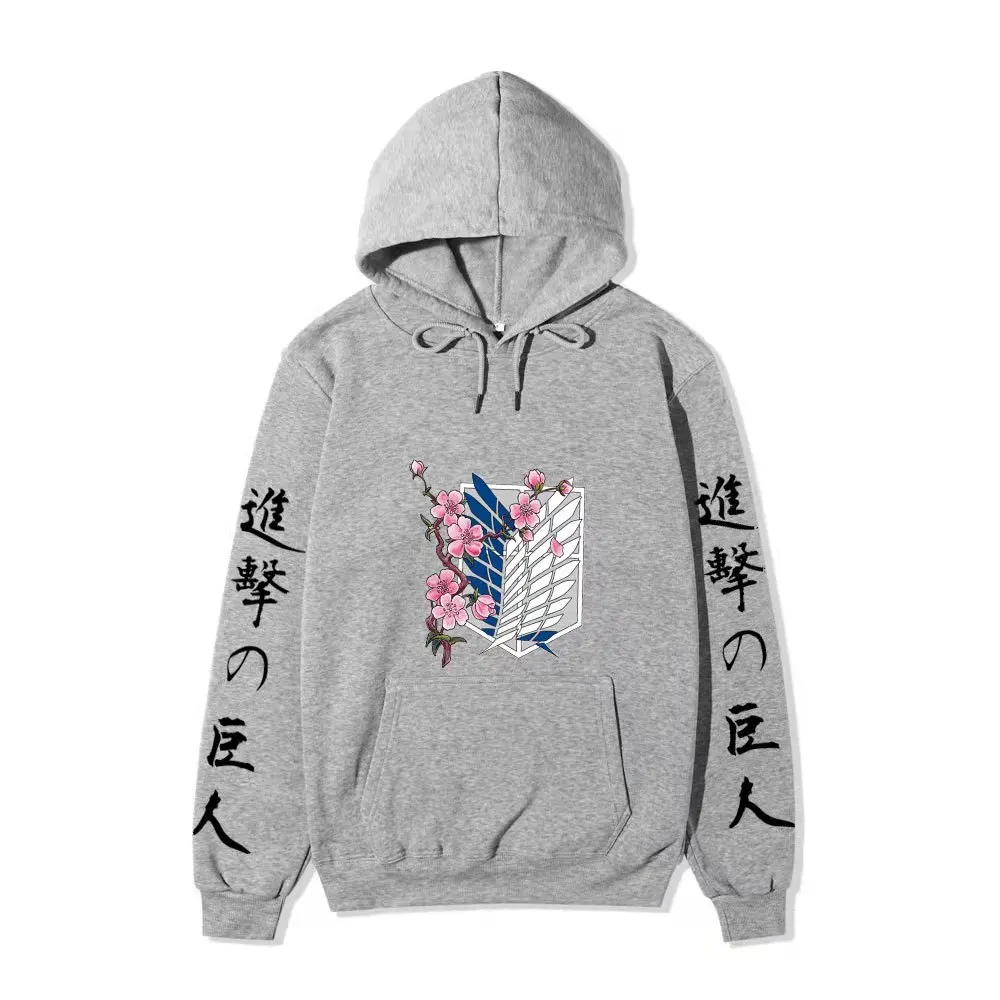 Attack On Titan Hoodie 일본 애니메이션 Hingeki No Kyojin 그래픽 스웨터 풀오버 캐주얼 후드 스트리트웨어 탑스 유니섹스 어택