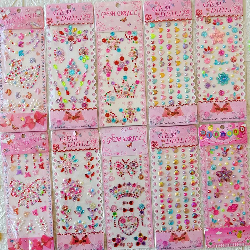 Akrylowe kryształowe samoprzylepne 3D diament naklejki DIY dekoracja wykonana ręcznie dla dzieci Scrapbooking przedszkole naklejka używana jako nagroda