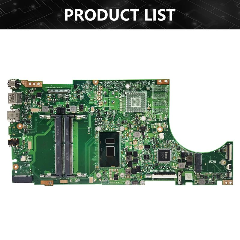 X510UN Mainboard For ASUS X510UQ X510UA X510UNR X510UF F510U VM510UA X510UR S510UN S5100U Laptop Motherboard CPU I3 I5 I7 7 8th