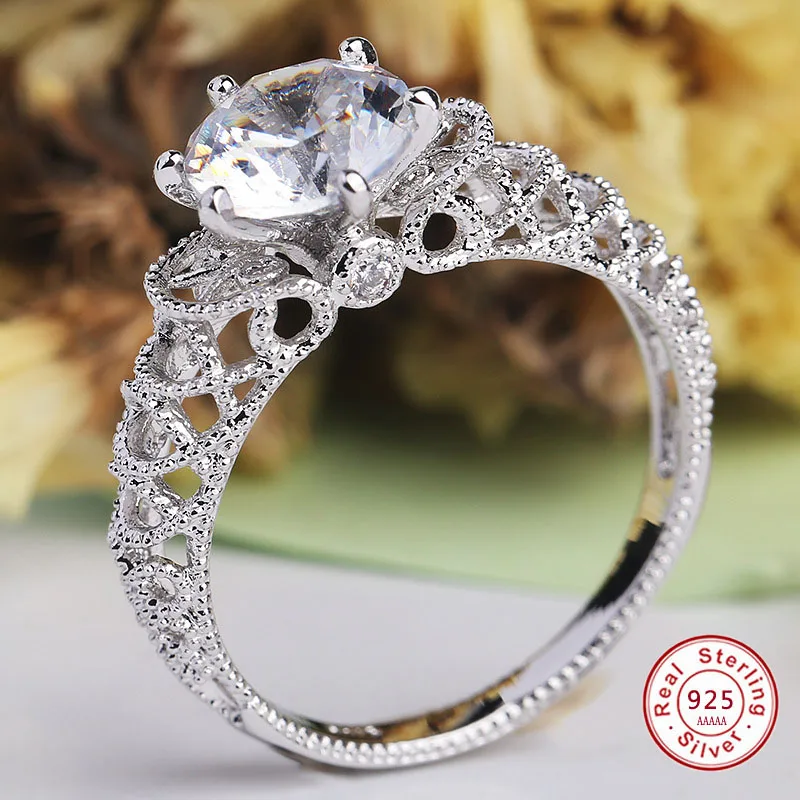 Romantische 925 Sterling Silber Unendlichkeit Liebe für immer Kreis rund klar cz Fingerring für Frauen Hochzeit aushöhlen Schmuck