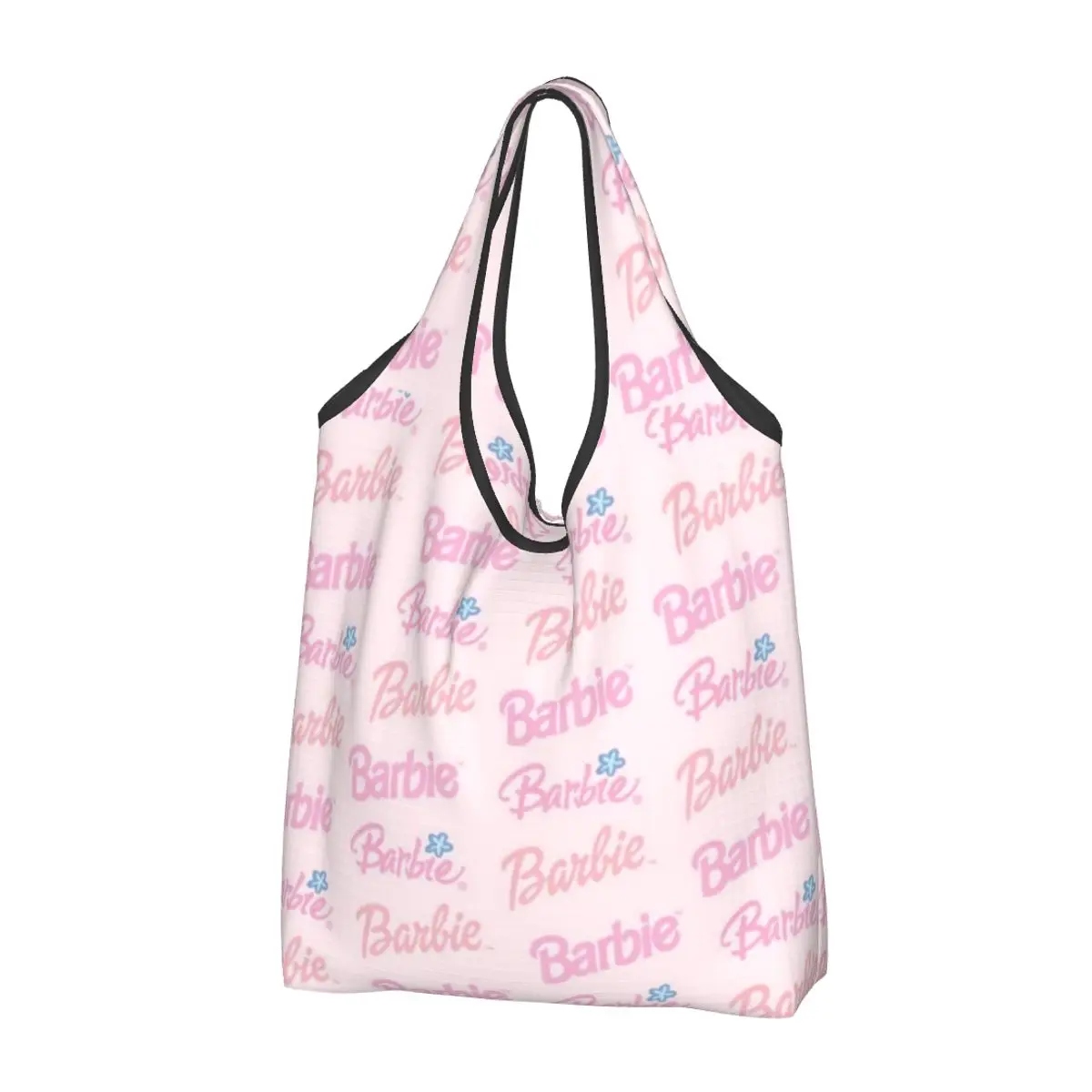 Custom Barbies Anime Shopping Bag Women Portable Big Capacity Groceries Tote Shopper Bags