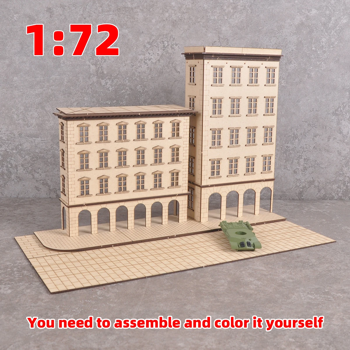 Montage-Set für Architekturmodell-Dioramen, Maßstabsmodell-Kit, Panzer, Holz-Displaybasis, Auto-Displayständer 1/35/43/48/64/72/87/150 HO Z – Detail 2