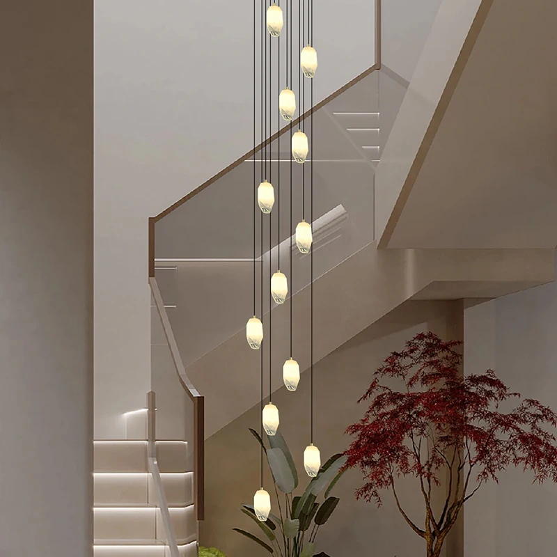 

Modern home decoration LED chandelier for stairs, living rooms, high-rise floors, indoor lighting