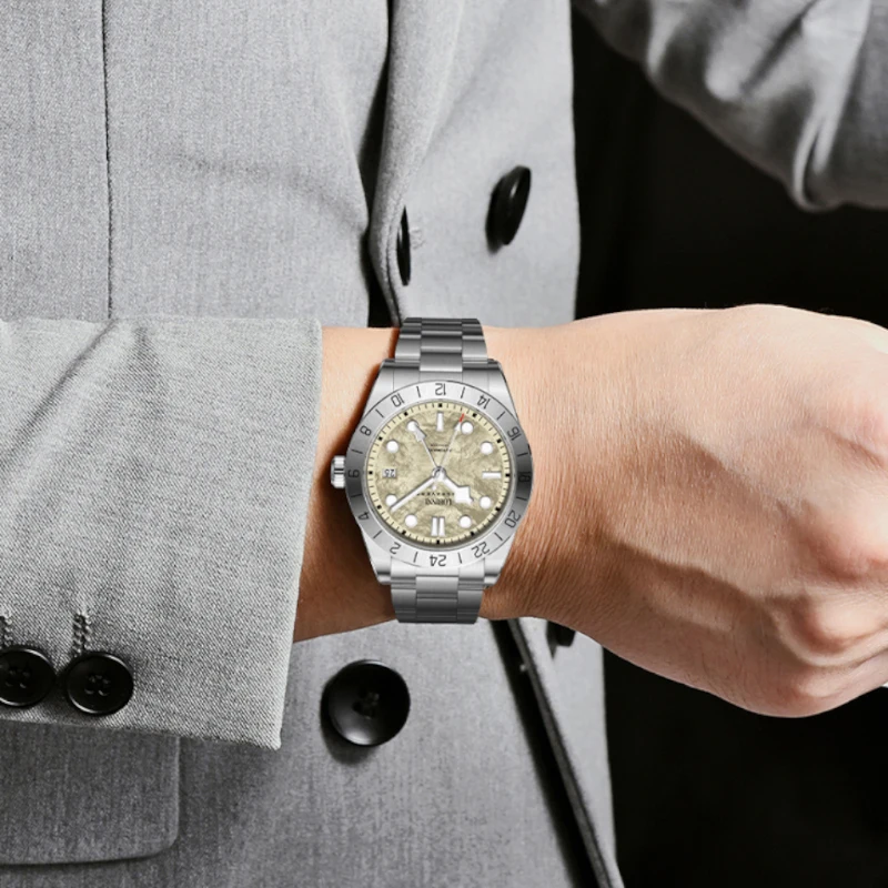 LOBINNI Automatic Stainless Steel Watch Designer Luminous Pointers Japan NH34 Movement Automatic Watches