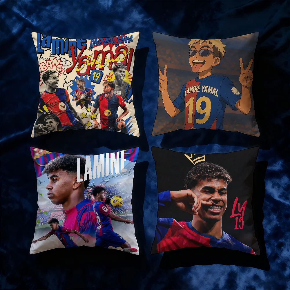 Y-YamalS-ES Football ZMLS L-LamineS-ES Cushion Cover Cushion Cover Outdoor Sofa Decorative Square Living Room Bedroom Sofa Car