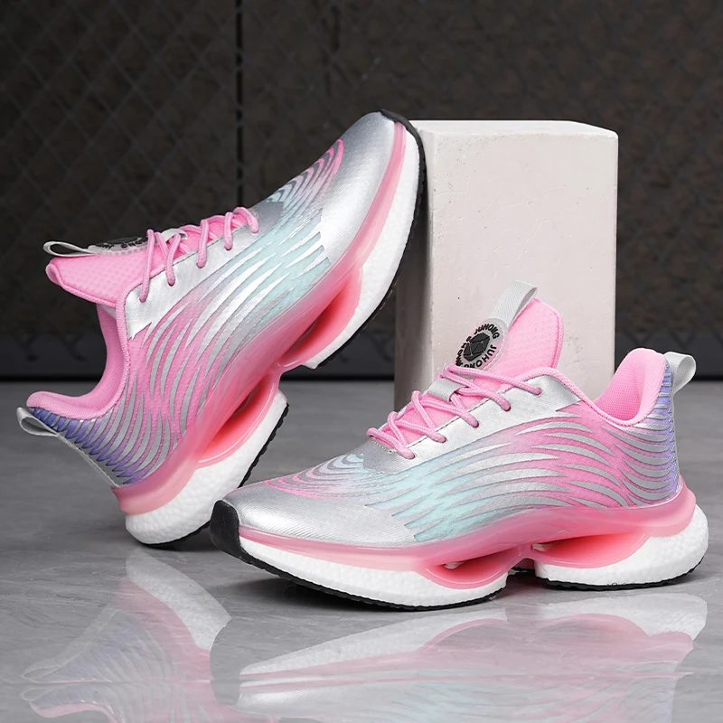 

Кроссовки для бега для пар, новая летняя повседневная спортивная обувь с дышащей сеткой, легкие амортизирующие теннисные туфли для мужчин и женщин