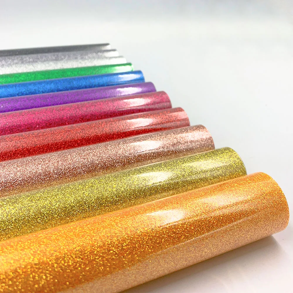 11pcs 12'x10' Bundle Glitter PU Heat Transfer Vinyl Iron on Tshirt Hot Press Cut Film for Clothing Bags Fabric Decoration DIY