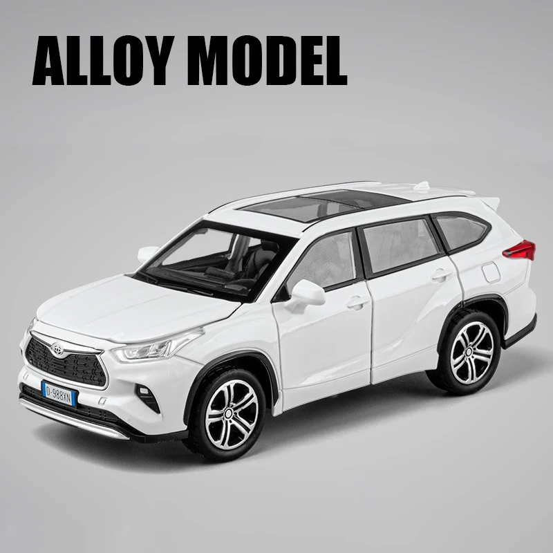 1:32 Highlander 2023 SUV Alloy Model Car Toy Diecasts Casting Pull Back Sound and Light Car Toys For Children Vehicle