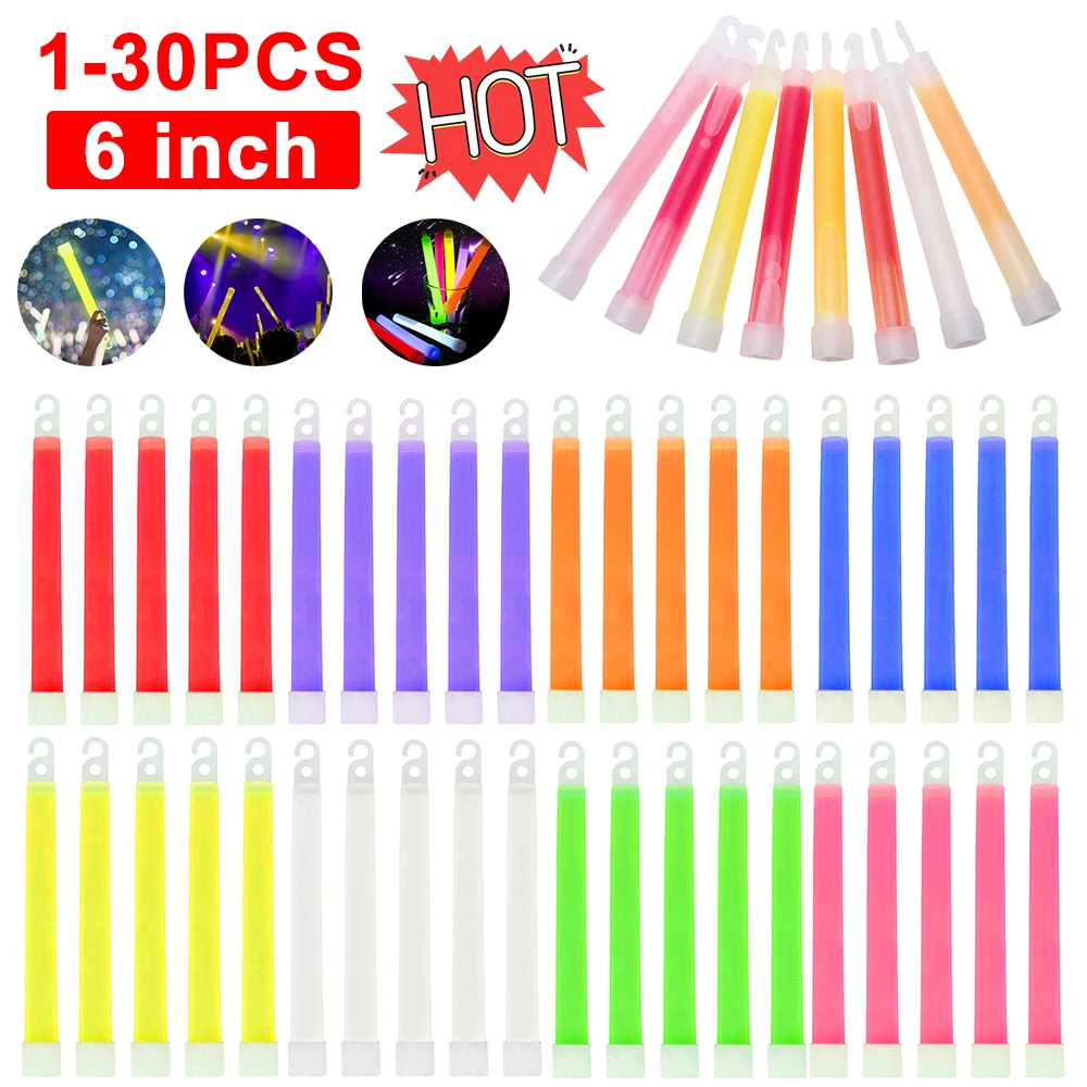 5/10PCS Glow Sticks with Hook 6 inch Fluorescence Light for Hiking Camping Outdoor Emergency Concert Party Light Glow Sticks