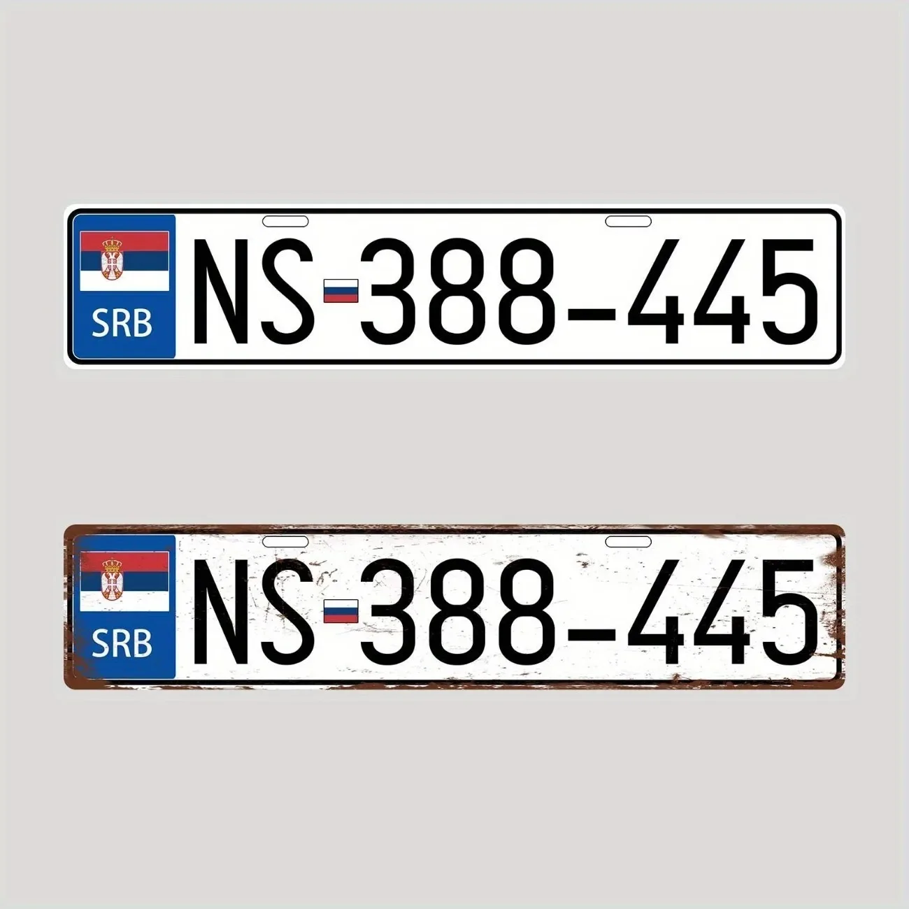 Customizable Retro Serbian Metal License Plate - Custom Text Car/Home Decor, Vintage Decorative Sign (Decorative Only)