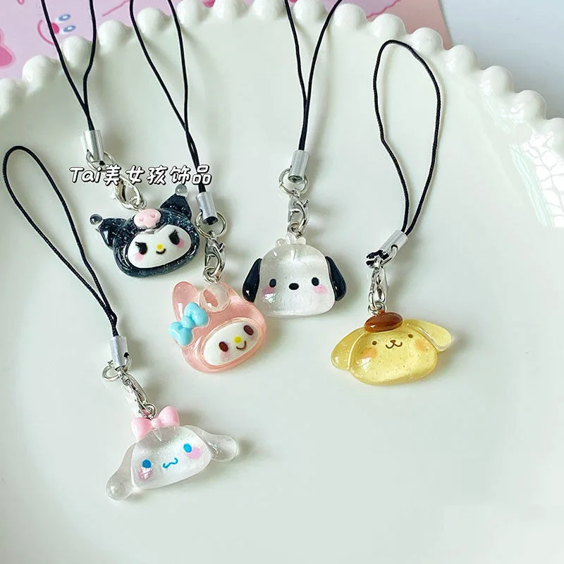 

Sanrio Hellokitty Mymelody Kuromi Cinnamoroll Pachacco Mobile Phone Pendant Girl Heart U Disk Bag Pendant Mobile Phone Rope