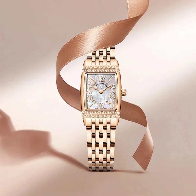 Pagani Design - Women's Sapphire Crystal Quartz Watch, Luxury Accessories, Waterproof up to 50 meters, Stainless Steel, 22mm