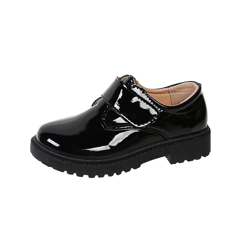 

Spring Autumn Children Boy PU Leather Dress Shoe Performance Girl Ceremony Host Flat Formal Shoes Black Kids Casual Student Shoe