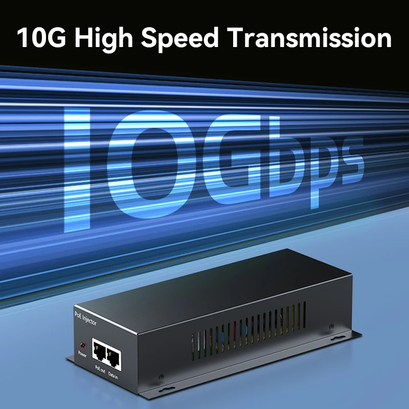90W 10G POE Injector IEEE 802.3af 802.3at 802.3bt 10000Mbps Plug&Play PoE for IP Camera,VoIP Phone,Wireless AP