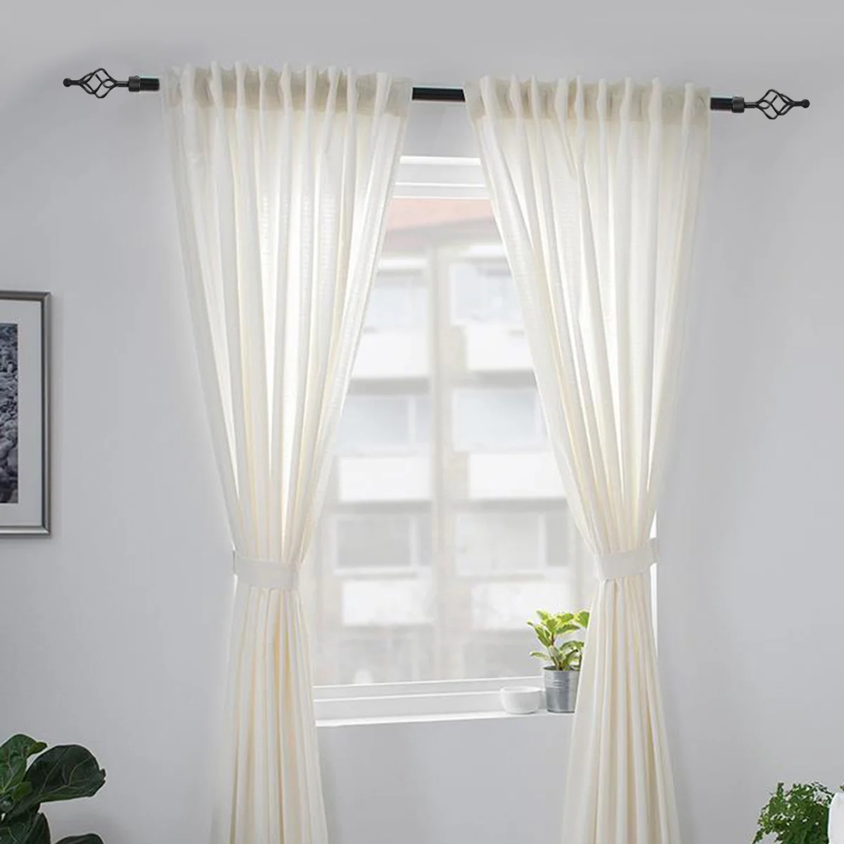 

2pcs Decorative Curtain Rod End Spiral Iron Art Finials Sturdy Home Decoration Easy Install Elegant Fashionable Living