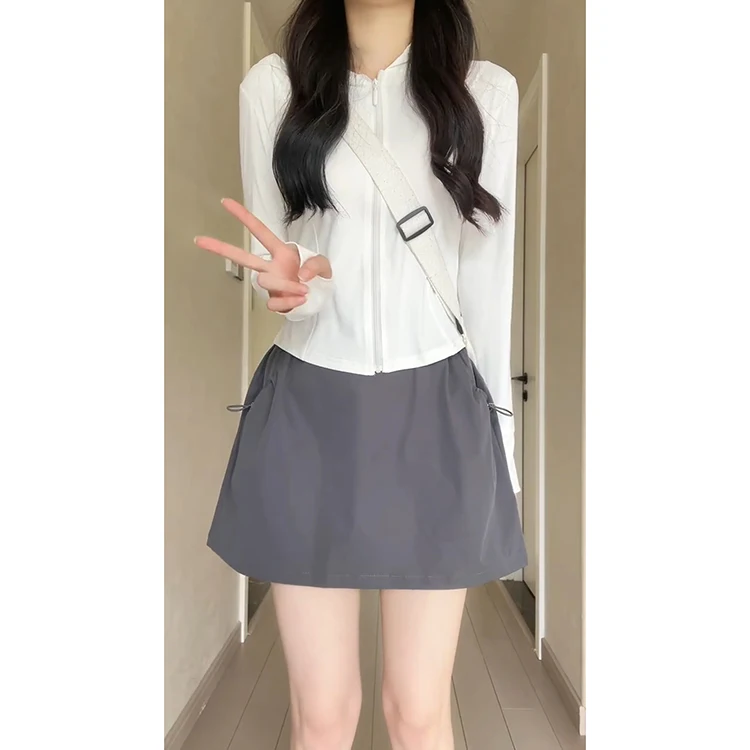 ay Faionable Casual Workwear Rock Hosen Damen Sommer 2025, neuer A-Linie, hohe Taille, schlankmachender Sport-F-Rock