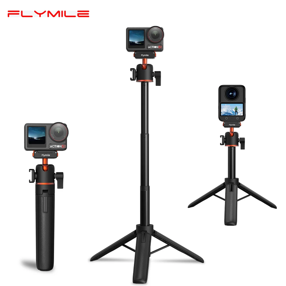 

Магнитный штатив Flymile для DJI Action 5 Pro/4/3/Osmo с быстросъемной базой и поворотом на 360° ° Шаровая головка, крепление для холодного башмака, селфи-палка