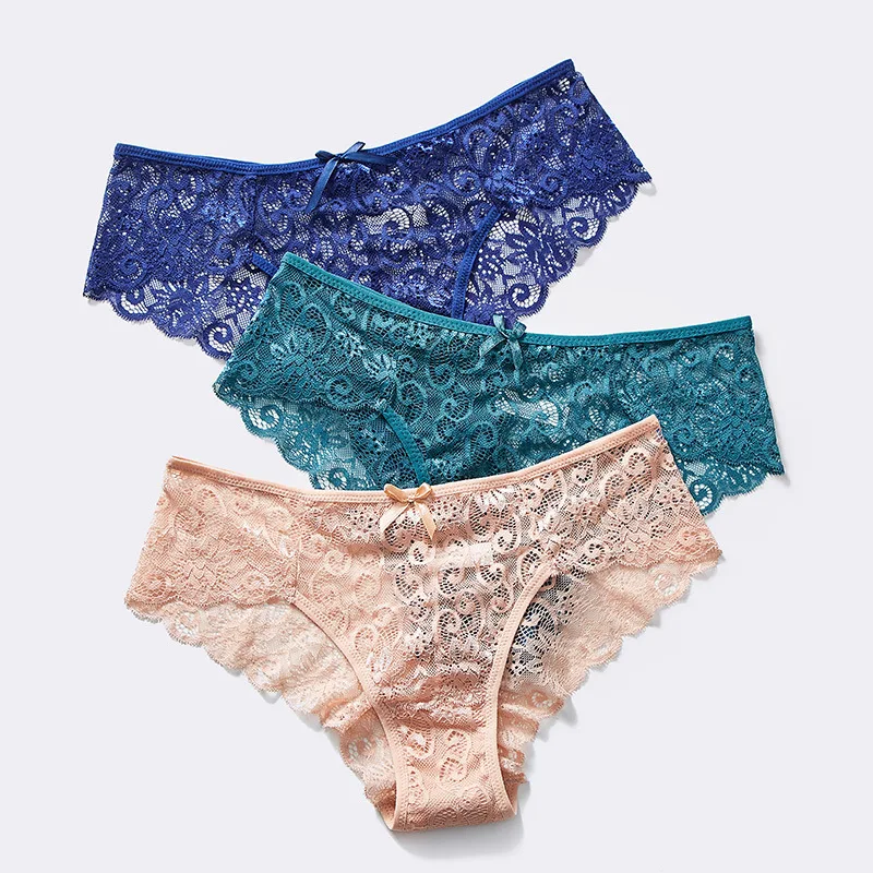 Bragas de encaje para mujer, ropa interior, tangas, lencería transparente