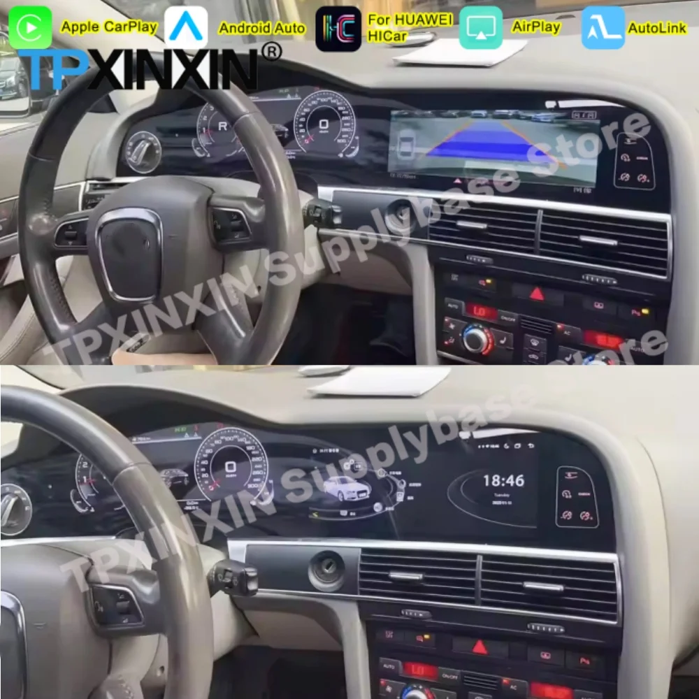 Digital dashboard+ Car Radio Stereo Receiver For Audi A6 2005~2012 Q7 2006~2015 Android 13 Multimedia GPS Navigation Head Unit