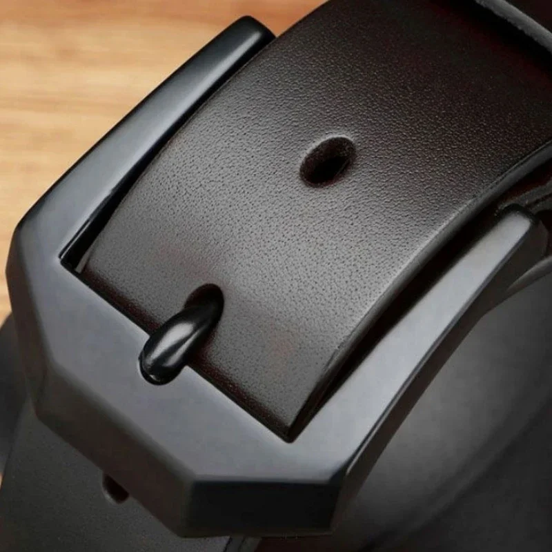 1pc Men Leather Belt Clips Copper Needle Buckle Fashionable Casual Style Business Versatile Simple High-end Feel