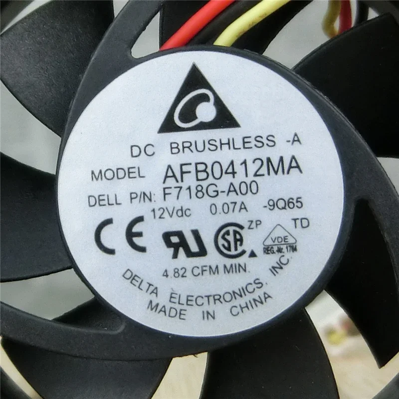 Delta Electronics AFB0412MA P/N:F718G-A00 -9Q65 DC 12V 0.07A 40x40x10mm 3-wire Server Cooling  Fan
