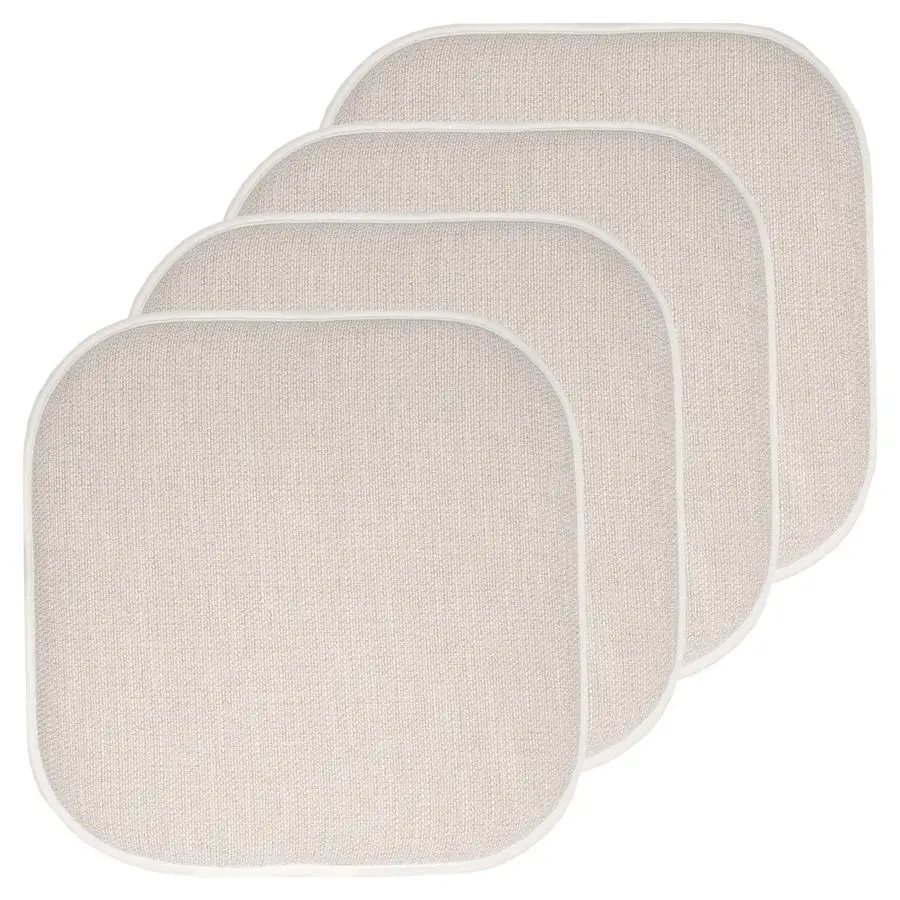 

Chair Cushion Memory Foam Pads Honeycomb Pattern Slip Non Skid Rubber Back Rounded Square 16 x 16 Seat Cover, 4 Pack