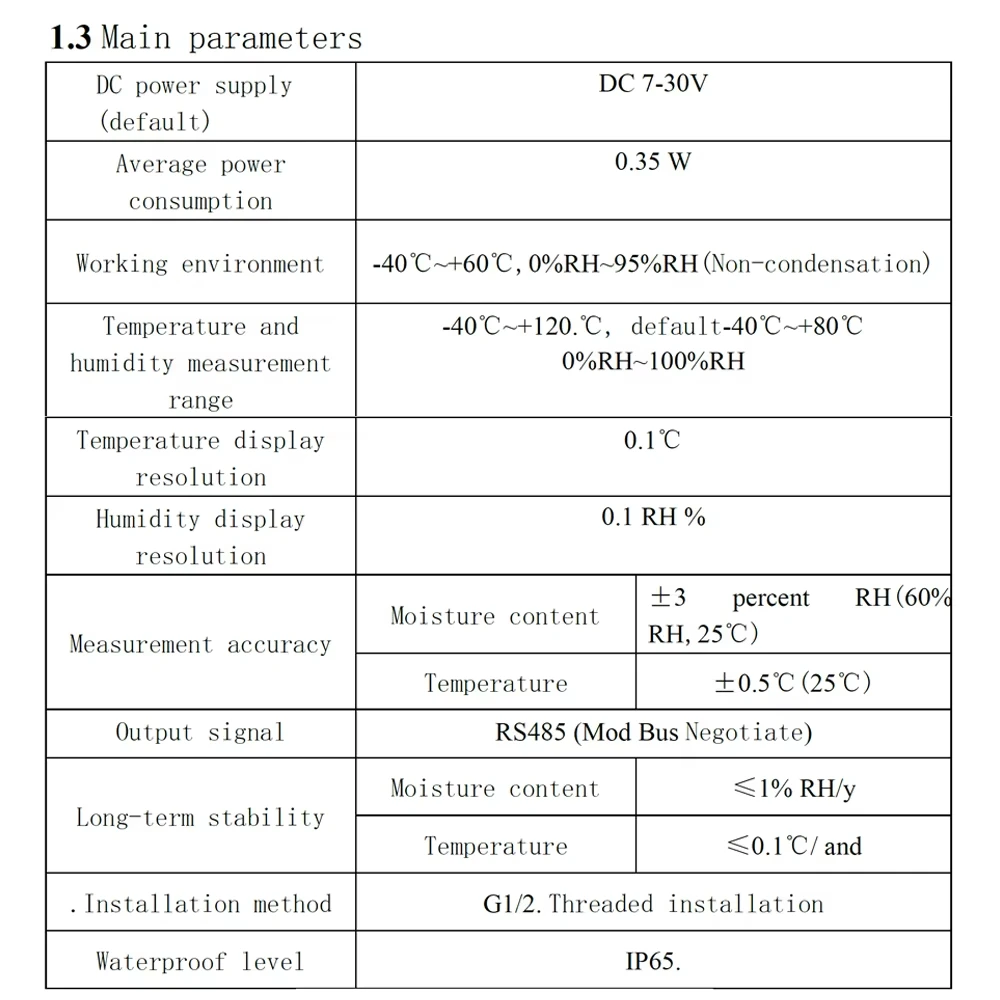 Stainless Steel Pipe Temperature Sensor Metal Thermohygrometer High-Precision Industrial-Grade Humidity Transmitter