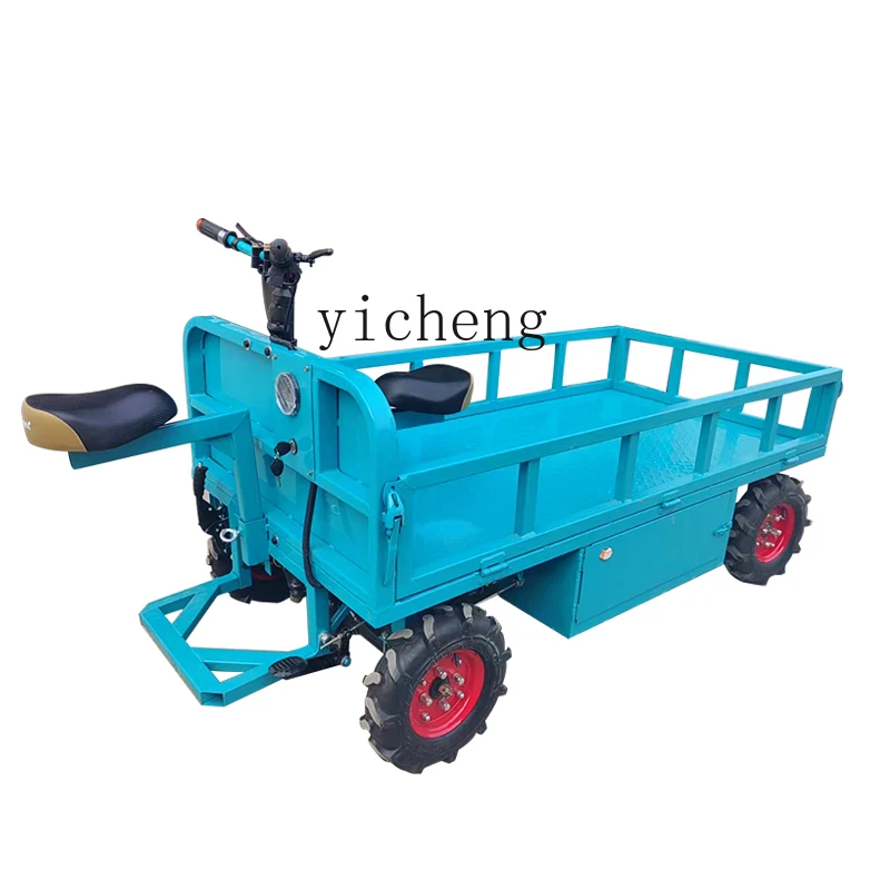 Xl Electric Flat Truck Construction Site Brick Pulling Agricultural Farming Positive and Negative Riding Truck