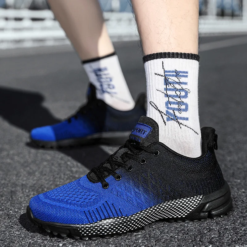 Marke Marathon Laufschuhe blau Herren Turnschuhe Größe 46 leichtes Sport tennis für Männer atmungsaktive Herren Jogging schuhe